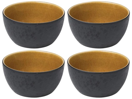 [90088711 868972] Bitz Snackschale 14 cm, 4 Stück, Schwarz/Amber