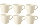 Villeroy & Boch Kaffeetasse Manufacture Rock 220 ml, 6 Stück, Crème/Weiss