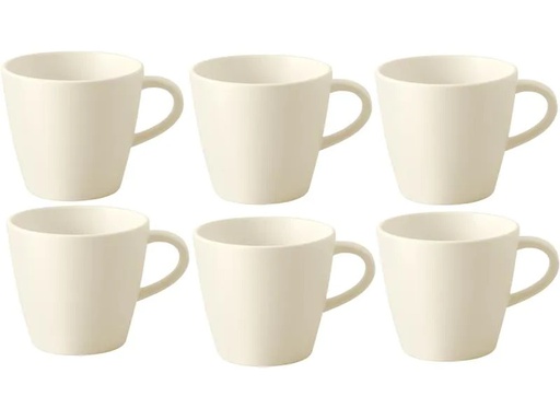 [90008855 1106938] Villeroy &amp; Boch Kaffeetasse Manufacture Rock 220 ml, 6 Stück, Crème/Weiss