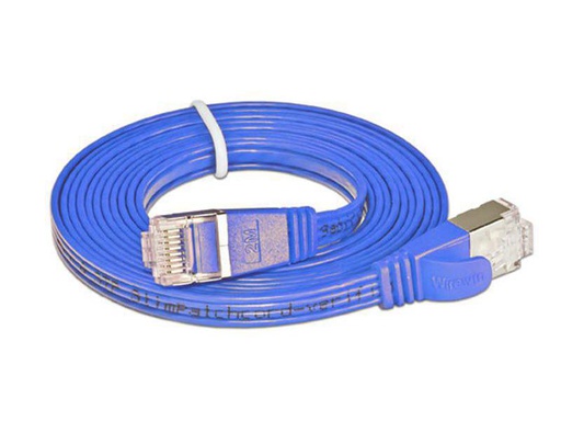 [90088824 314743] SLIM Slimpatchkabel RJ-45 - RJ-45, Cat 6, STP, 1 m, Blau