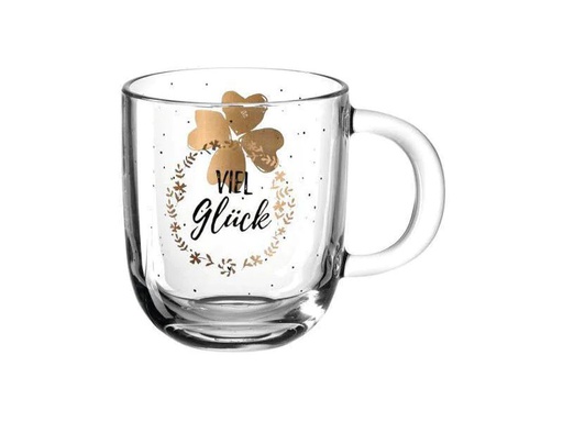 [90089137 866624] Leonardo Kaffeetasse Emozione – Viel Glück 400 ml, 1 Stück