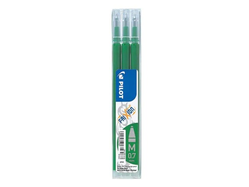 [90089262 221110] Pilot Patrone Frixion Refill 3 Stück, Grün, 0.7 mm