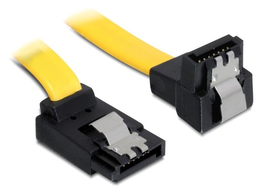 [90089271 610332] Delock SATA3-Kabel gelb, doppelt gewinkelt, 20 cm