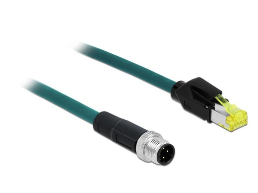 [90089342 978022] Delock Patchkabel M12-RJ45 SF/UTP, 2 m, 4 Pin D-kodiert PROFINET