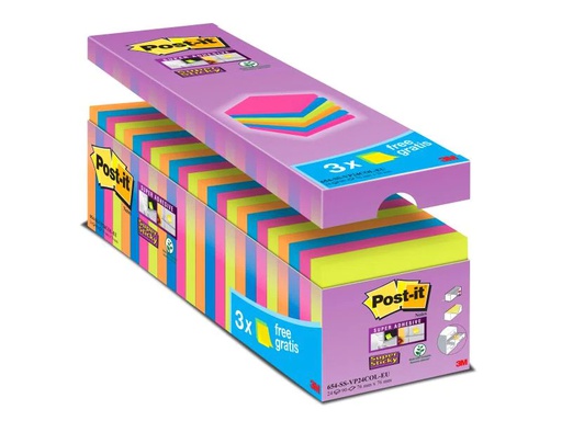 [90089458 1059046] Post-it Notizzettel Post-it Super Sticky 7.6 cm x 7.6 cm. 24 Blöcke