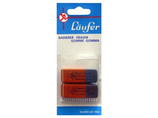 [90089462 680426] Läufer Radiergummi Universal 0440 2 Stück, Blau/Rot