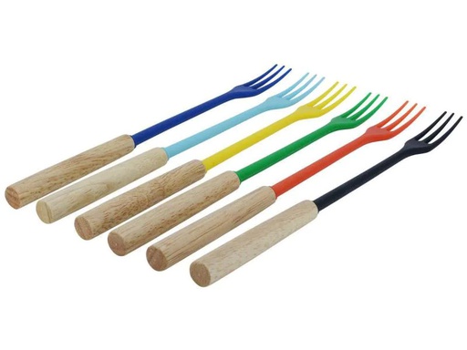 [90089694 942558] Kadastar Käsefonduegabel Protect Wood Colors 6 Personen