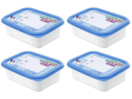[90089696 511736] Rotho Vorratsbehälter Domino Dekor 4 Stück, 0.5 l, Transparent