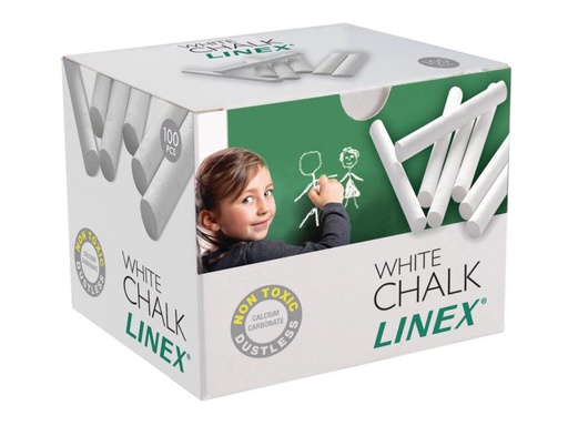 [90090102 703386] Linex Wandtafelkreide 100 Stück, Weiss