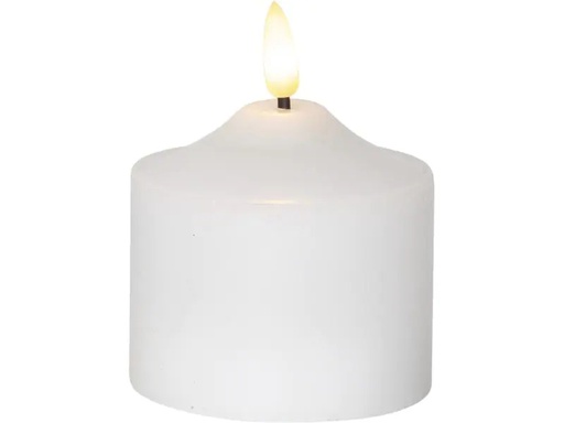 [90090247 1059724] Star Trading LED-Kerze Pillar Flamme Ø 7.5 x 9.5 cm, Weiss