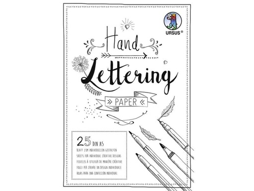 [90090433 1048648] URSUS Zeichenblock Handlettering  A5, 200 g/m², 25 Blatt, Weiss