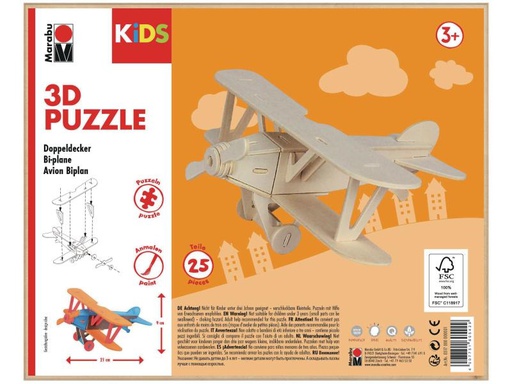 [90090527 994441] Marabu Holzartikel 3D Puzzle, Doppeldecker