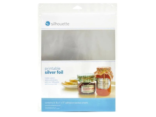 [90091160 270979] Silhouette Folie 21,5 cm x 28 cm Silberfolie, bedruckbar