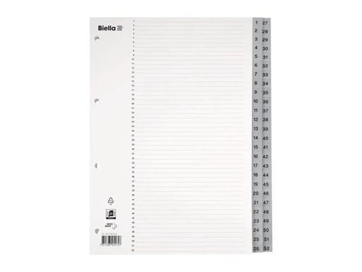 [90091379 1031462] Biella Register A4 1-52 mit Indexblatt