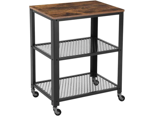 [90091673 1171312] VASAGLE Bartrolley mit Rollen, 60 x 77.5 cm, Braun/Schwarz