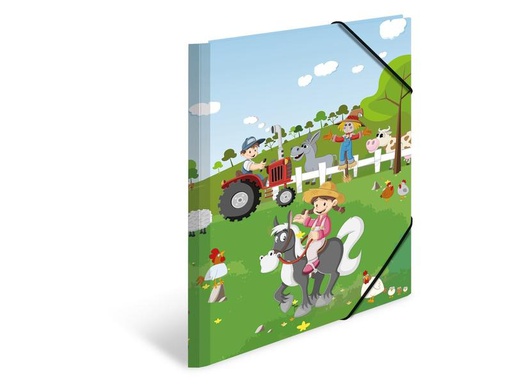 [90091734 1161096] HERMA Gummibandmappe Bauernhof A3, Mehrfarbig