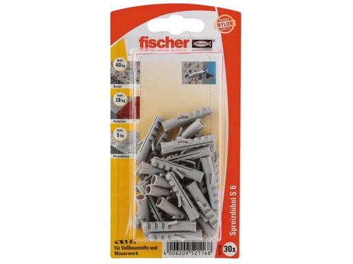 [90091761 683609] Fischer Dübel S 6, 30 Stück