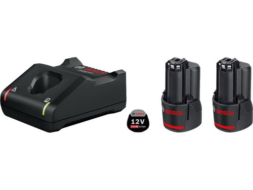 [90091787 918794] Bosch Professional Akku und Ladegerät 2x GBA 12V 2 Ah + GAL 12V-40 Starter-Set