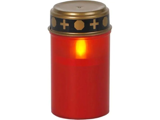 [90091903 1002908] Star Trading LED Grabkerze Serene Ø 7 x 12 cm, Rot