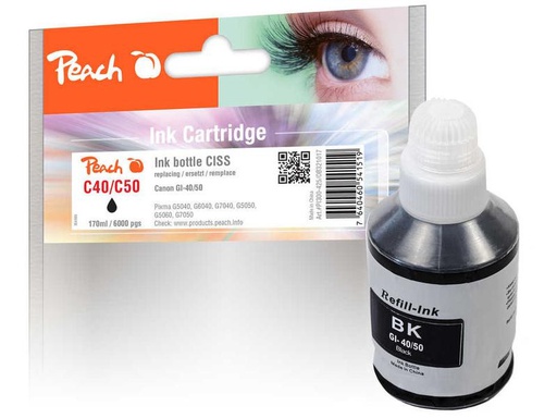 [90092087 1142652] Peach Tinte Canon GI-40/50 Pigmented Black