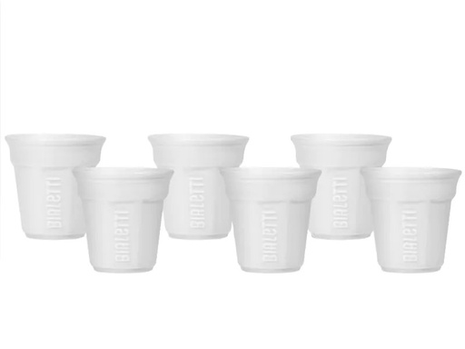 [90092138 553921] Bialetti Espresso Becher Bicchierino 90 ml, 6 Stück, Weiss
