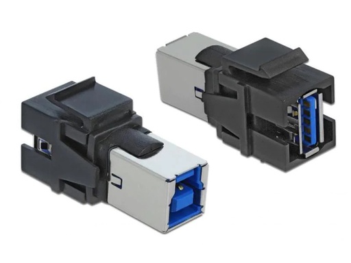 [90092195 1009499] Delock Keystone-Modul USB 3.0, A – B, (f-f) Schwarz