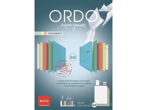 [90092364 868541] ELCO Sichthülle Ordo A4 Mehrfarbig, 10 Stück