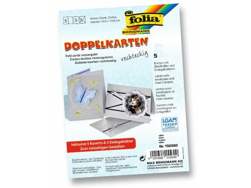 [90092822 565753] Folia Blankokarte 220 g/m² rechteckig Silber