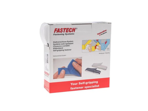 [90093031 906374] FASTECH Flauschseite Box 25 mm x 10 m selbstklebend, Weiss