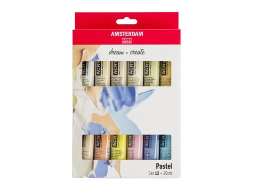 [90093111 1096252] Amsterdam Acrylfarbe Pastels 12 Tuben à 20 ml