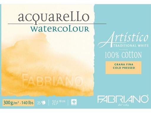 [90093127 1116196] Fabriano Aquarellblock Artistico Trad.White 12.5 x 18 cm