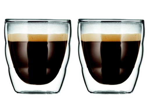 [90009299 357270] Bodum Thermobecher Pilatus 80 ml, 2 Stück, Transparent