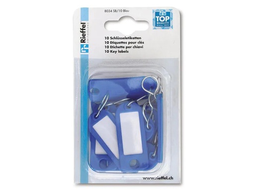 [90093399 1144242] Robert Rieffel Schlüsselanhänger 2.2 x 5.5 cm, 10 Stück, Blau