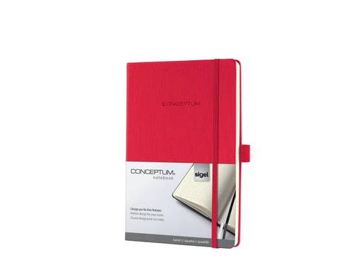 [90093450 542846] Sigel Notizbuch Conceptum A5, Kariert, Rot