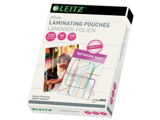 [90093513 627380] Leitz Laminierfolie A6, 125 µm, 100 Stück, Glänzend