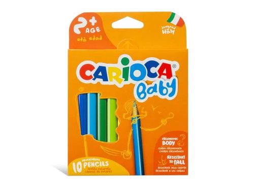 [90093608 722708] Carioca Farbstifte Baby 10 Stück, Mehrfarbig