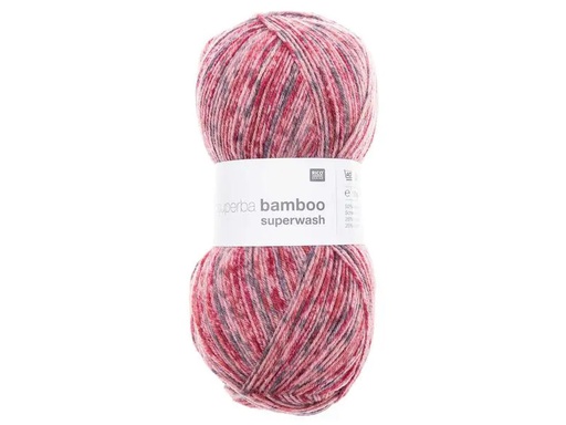 [90093624 1156803] Rico Design Wolle Bamboo für Socken 4-fädig,100 g, Pink; Rosa; Rot