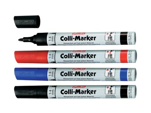 [90093714 1170335] Herlitz Flipchart-Marker Colli 1-4 mm, 4 Stück, Blau/Rot/Schwarz