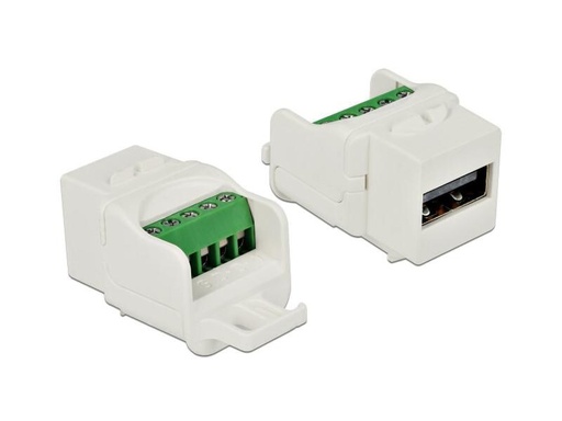 [90009364 925854] Delock Keystone-Modul USB 2.0, Buchse-Terminalblock Weiss