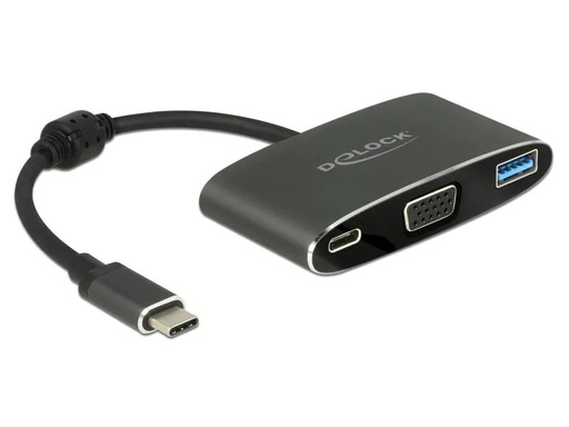 [90093939 759250] Delock Adapter USB-C - VGA, USB 3.0 Schwarz