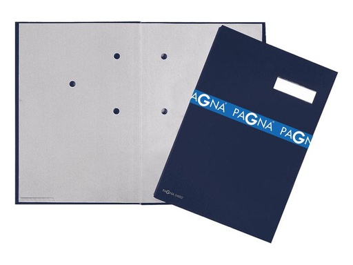 [90094369 1191702] Pagna Unterschriftenmappe Leinen mit 5 Fächer, Blau