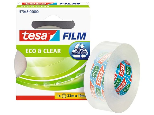 [90094555 265200] tesa Klebeband Eco&amp;Clear 19 mm x 33 m, Transparent