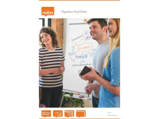 [90094610 806602] Nobo Flipchart 65 x 95.5 cm 20 Blatt Blanco 70 g/m², 1 Stück