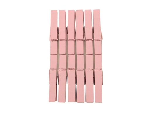 [90094629 628918] Glorex Holzkleinteile Wäscheklammer, Rosa, 12 Stück