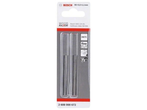 [90094749 708739] Bosch Professional Hobelmesser 56 mm GHO 12 V-20 Wood Razor, 2 Stück