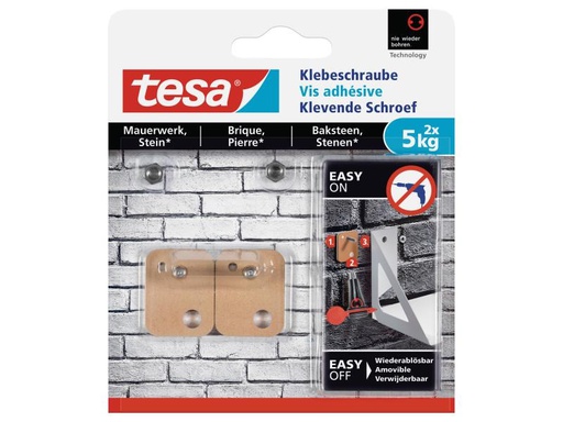 [90094914 491958] tesa Klebeschraube 5 kg für Mauern + Stein, rechteckig