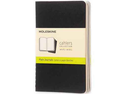 [90095218 1079163] Moleskine Notizbuch A6 Blanko, Schwarz, 3-teilig