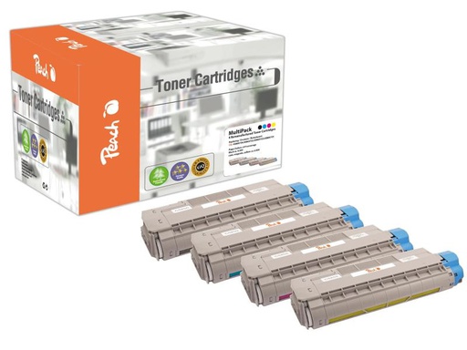 [90095468 348631] Peach Tonerset OKI C5850-Series BK, C, M, Y