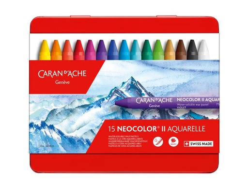 [90095499 1182678] Caran d'Ache Wachsmalstifte Neocolor 2 wasservermalbar, 15 Stück