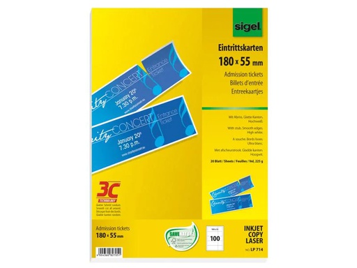[90095956 543017] Sigel Universal-Etiketten 180 x 55 mm 3C Weiss